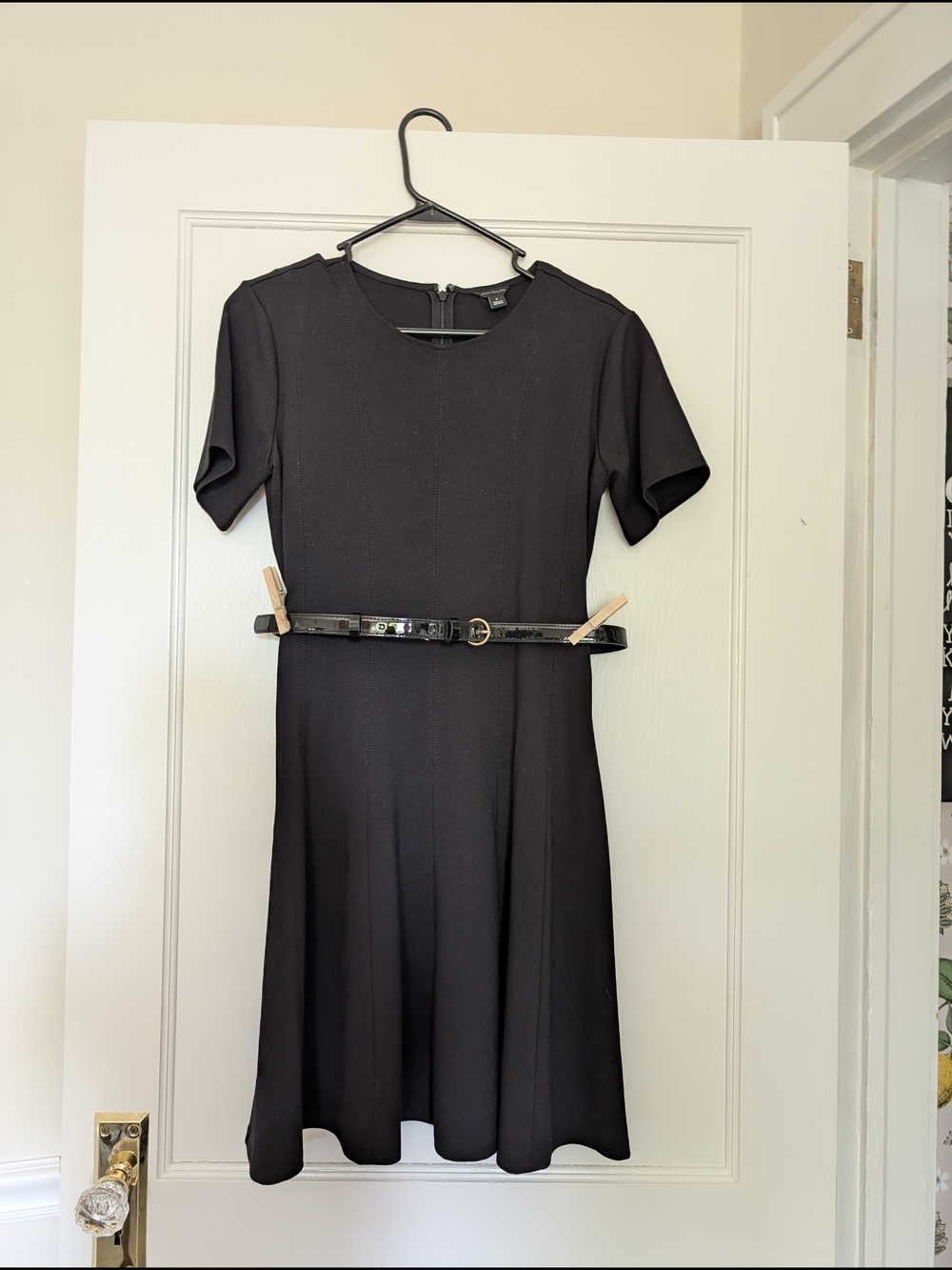 Ann Taylor Crew Neck Belted Flare Dress
